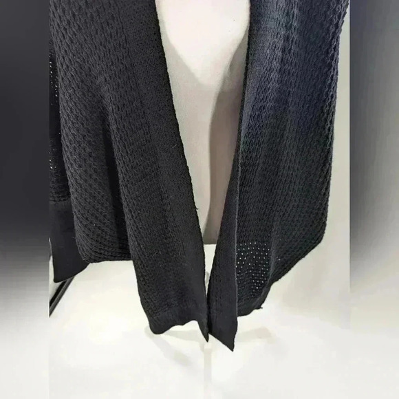 CHUNKY KNIT WINE Black OPEN CARDIGAN SWEATER Size Small NWT Oversized C+D+M - Picture 4 of 9